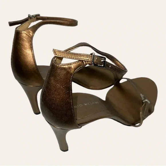 Women’s ANTONIO MELANI HEELS OPEN TOES STRAPS ACROSS STRAP AROUND ANKLE SZ 6.5 - Picture 8 of 11